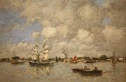 Eugene Boudin Bordeaux, Boats on the Garonne Sweden oil painting artist